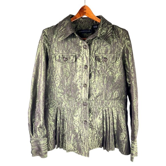 Dana Buchman Shimmer Peplum Jacket, Women's Size 8 - Picture 2 of 16